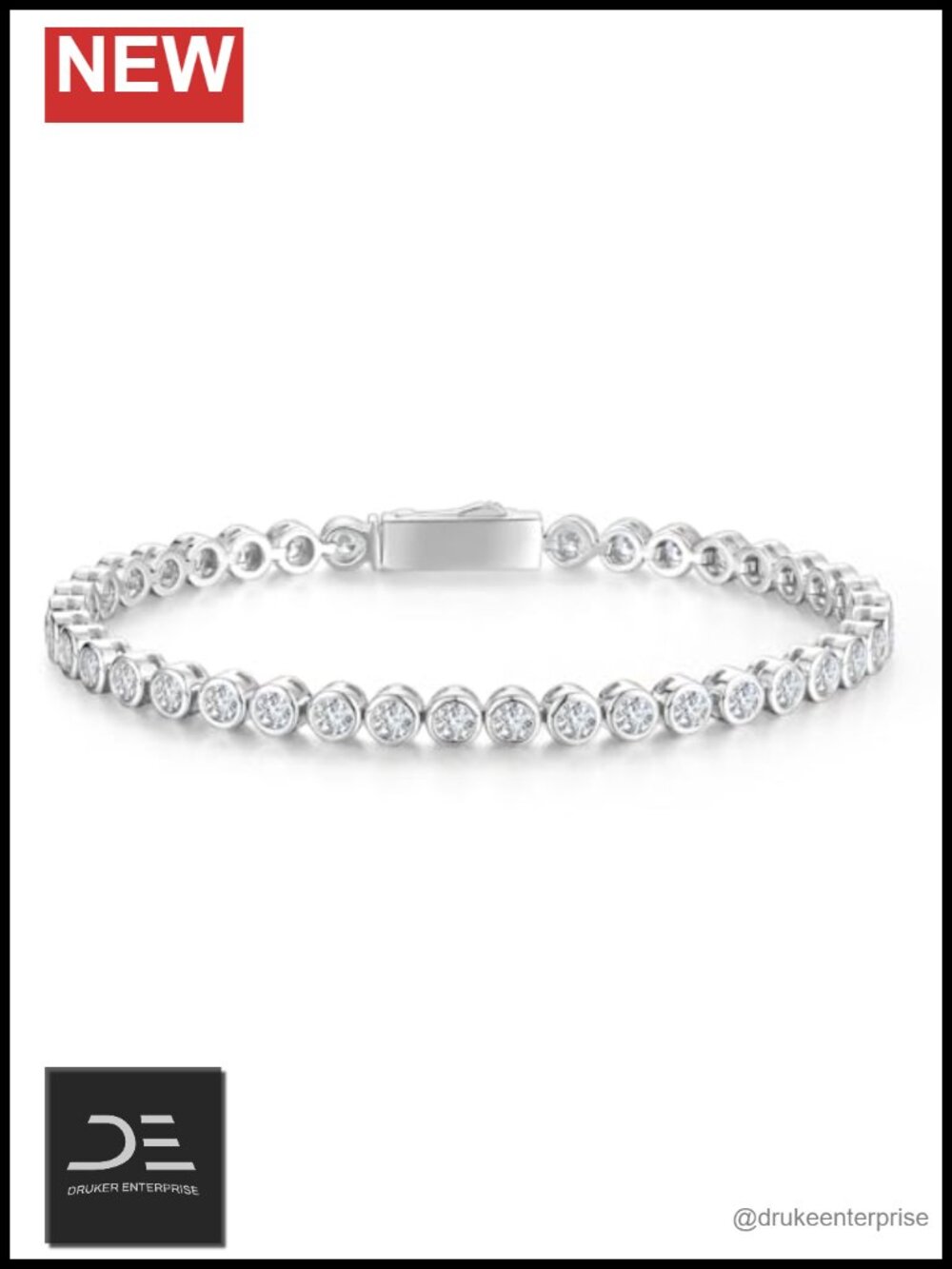 Sterling Silver CZ Tennis Bracelet 3mm Simulated Diamond 7 Inch Fine Jewelry